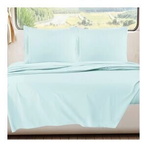 Nestl Premier 1800 Series Deep Pocket Bed 4 Piece Sheet Set Aqua RV Queen